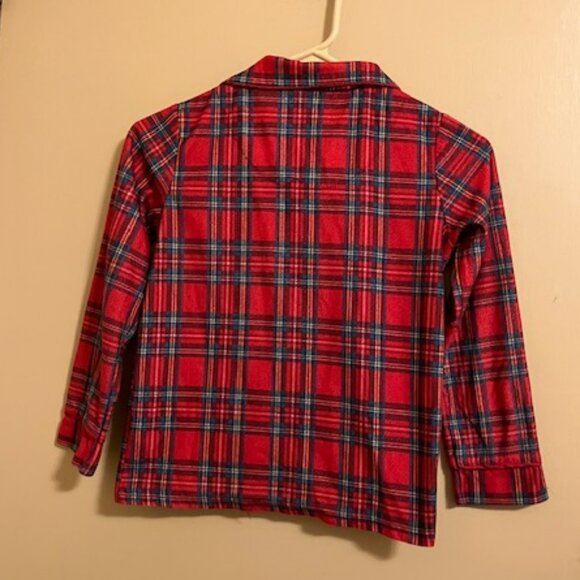 Kids Red Buffalo Check Flannel Pajamas Top - Picture 4 of 4